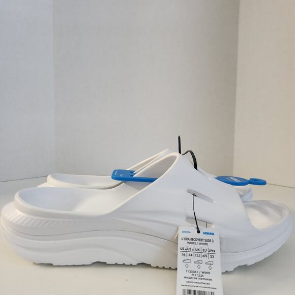 Hoka Unisex Ora Recovery Slide 3 White/White Men\'s 14, Women\'s 16 Medium main image 4